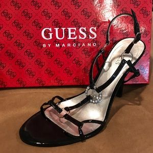 Guess black patent heels
